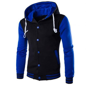 Men Jacket Hoodie Fashion Contrast Baseball Wear