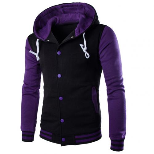 Men Jacket Hoodie Fashion Contrast Baseball Wear