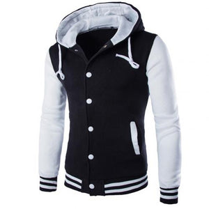 Men Jacket Hoodie Fashion Contrast Baseball Wear