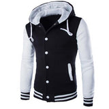 Men Jacket Hoodie Fashion Contrast Baseball Wear