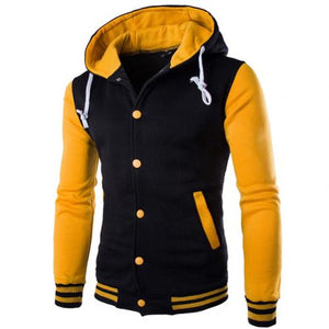 Men Jacket Hoodie Fashion Contrast Baseball Wear