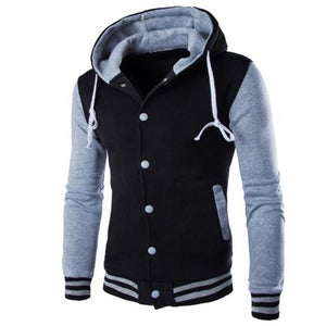 Men Jacket Hoodie Fashion Contrast Baseball Wear