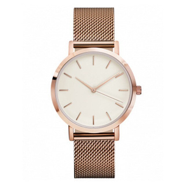 Fashion Rose Gold Silver Luxury Ladies Watch