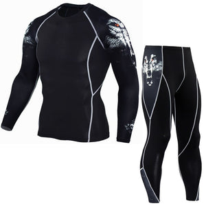 Long Sleeve Fitness Tights Sportswear suit for men